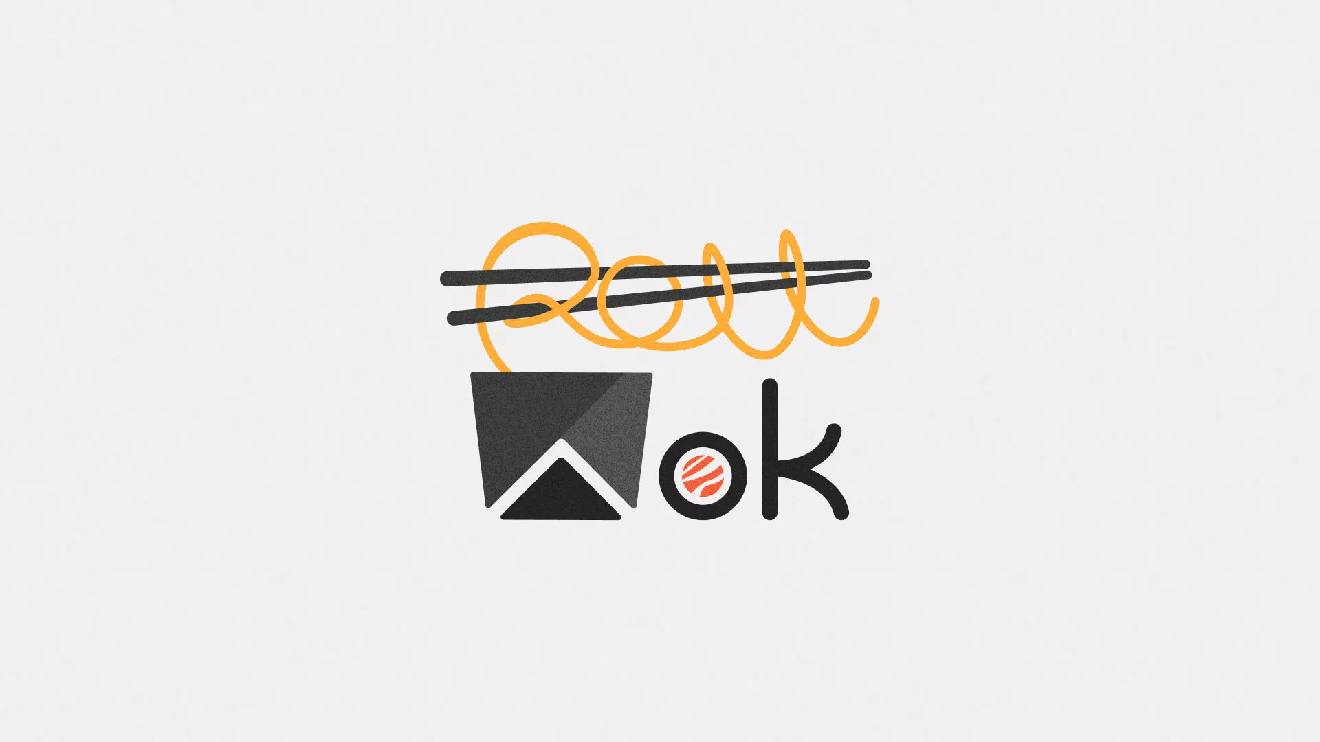 Разработка логотипа суши-бара «Roll Wok Club» в Теберде